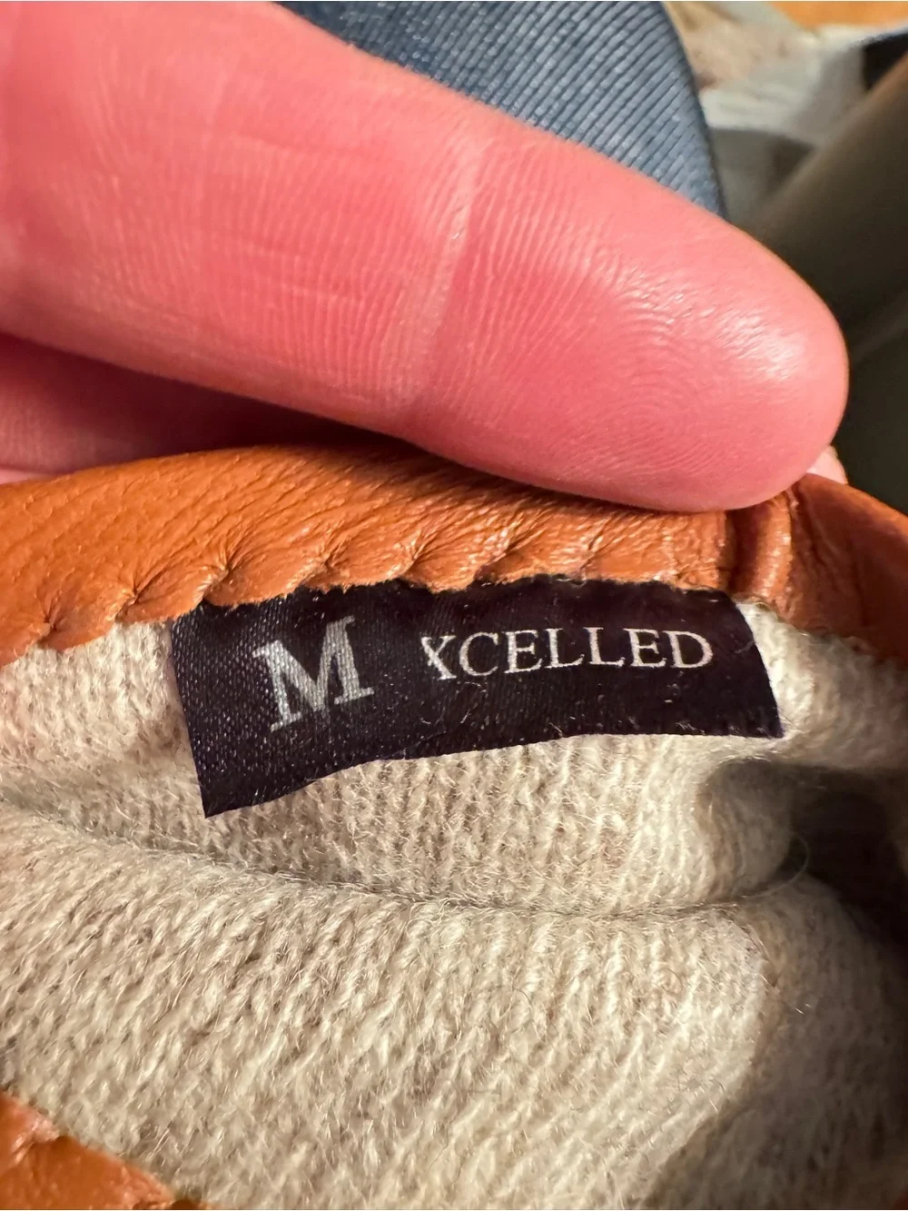 Leather with cashmire lining